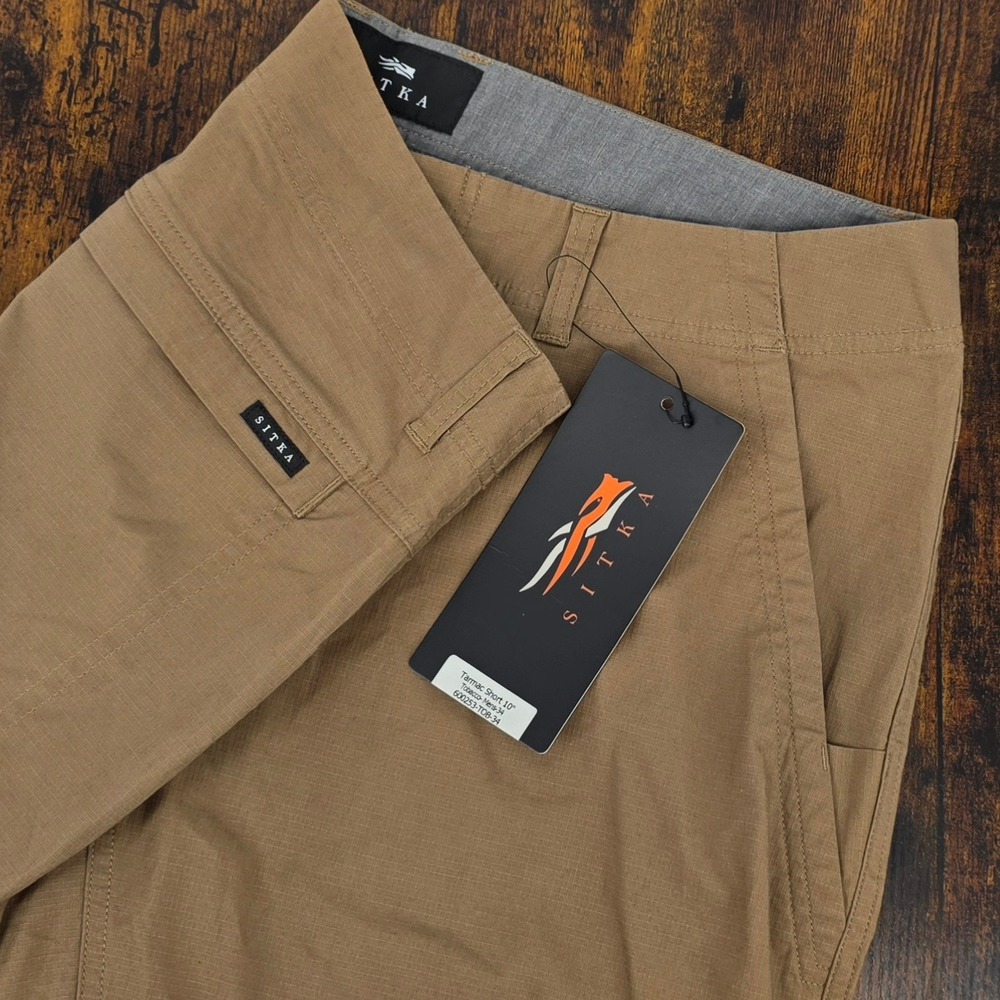 NWT Sitka Gear Tarmac Short 10" Mens 34 Tobacco Brown Ripstop Outdoor Utility